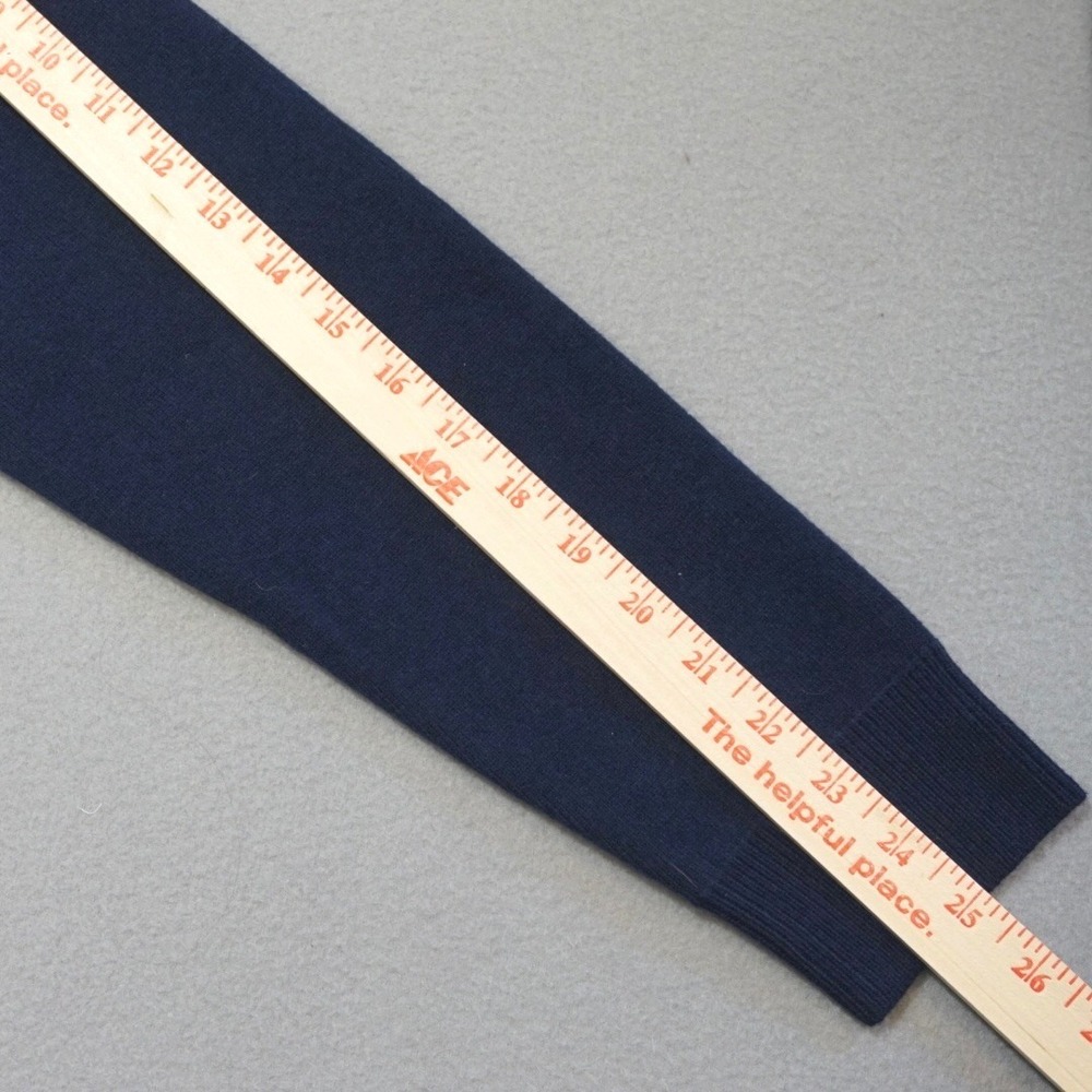 COLLARS & CO Napoli Signature Hooded Wool Cashmere Sweater Mens M Navy Removable - Picture 12 of 13